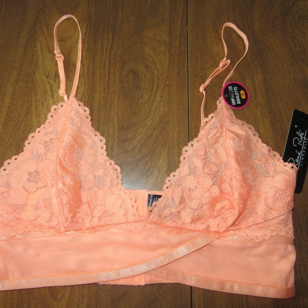 Rene Rofe Small Unpadded Tangerine Bralette NWT